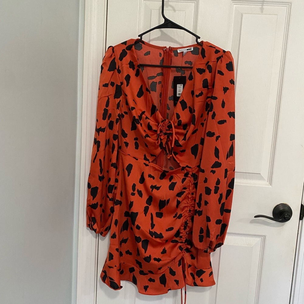 Stylish Orange and Black Dress